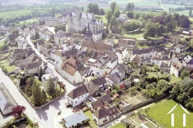Located in one of the most picturesque areas of northern France, the property is convenient to Paris, the Loire Valley, Chartres, and Le Mans. The entire village is a classified historic site, unspoiled by modern construction, overhead power lines, etc. While the village is small, it still offers essential services including a bakery, bar, restaurant, small grocery store, doctor, two banks, post office and hair salon. 