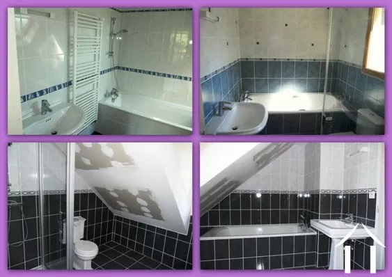 A montage of the modern bathrooms (there are three) fitted-out to an exceptionally high standard.