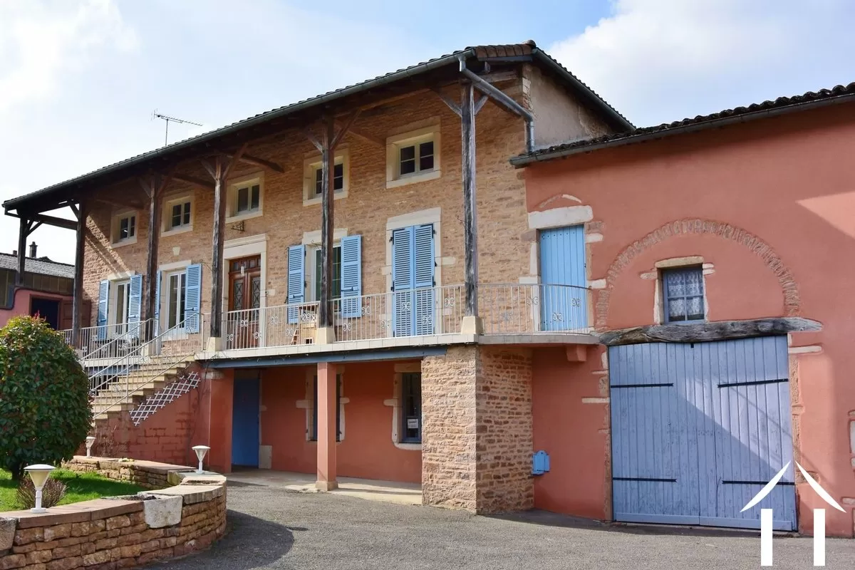 house raised over cellars with barn