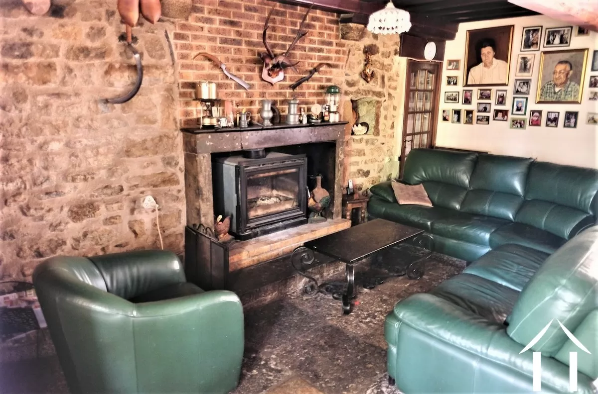 Das Wohnzimmer, Kamin mit Holzeinsatz