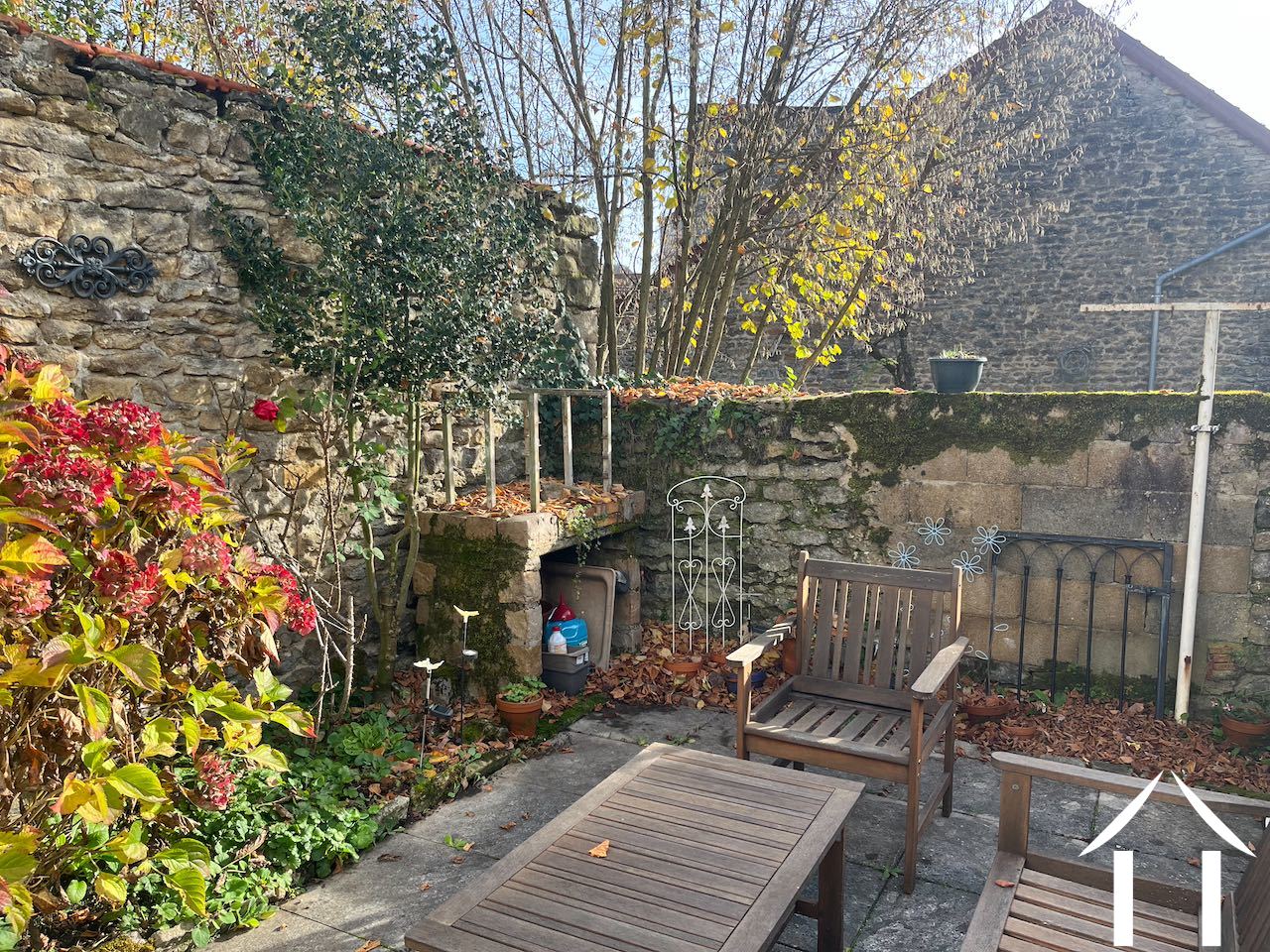 Die Terrasse von der Küche aus