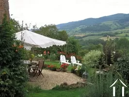 Views of the Mâconnais hills from the terrace