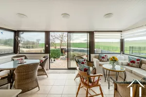 winter salon, overlooking the garden and fields, with airconditioning